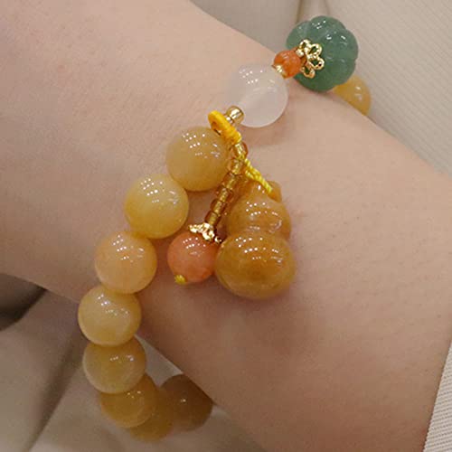 Pulsera de jade natural vintage con amuleto de loto tallado a mano 5