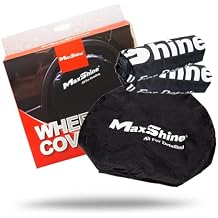 Maxshine Universal Wheel Covers, 4-Pack Black | Fits Rims Up to 22 Diameter | Protective Wheel & Tire Covers for Cars, Trucks, SUVs, RVs, Trailers | Auto Detailing Accessories for Storage