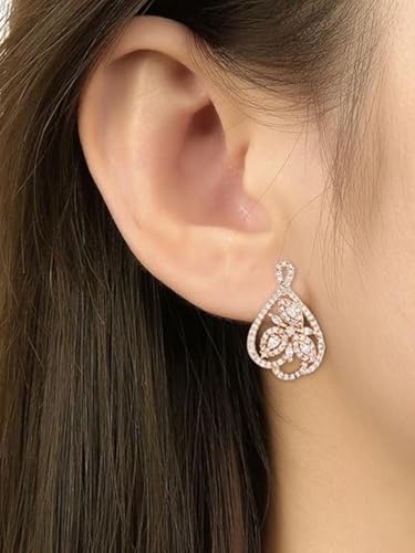 Juego de joyas de latón con chapado de oro rosa elegante DMZ-2451 7