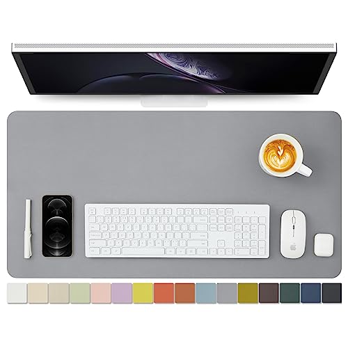 Leather Desk Mat - Non-Slip PU Desk Pad for Office and Home - Desk Organization and Accessories - Ideal for Large Mouse Pad and Desk Mats on Top of Desks (Dark Gray,31.5"x 15.7")