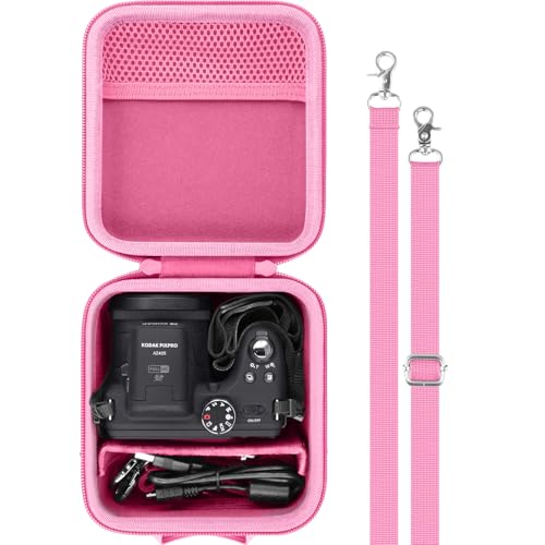 Aenllosi para Funda Protectora rígida de Viaje para cámara Digital Kodak PIXPRO Zoom AZ405/AZ425/AZ255/AZ401/AZ528,Solo Funda,Rosa