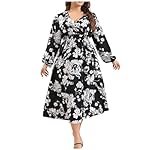 Womens-Spring-Dresses-Fashion-Casual-Autumn-Plus-Size-Dress-Printed-V-Neck-Waist-Long-Dress-Clothes-XL-4XL
