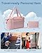 JUNGYOON Gym Bag for Women – Lightweight Weekender Overnight Bags with Toiletry Pouch, Quilted Travel Duffle Carry On Bag for Travel,Water Resistant（Pink）