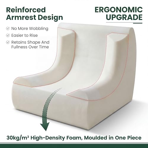 Image of Bean Bag Chair for Adults, Premium 450G Velvet Floor Lounge Chair with 30D High-Density High Resilience Foam Support, Comfortable Seating for Living Room, Bedroom & Reading Corner, Dark Green