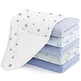 Susurration Muslin Burp Cloths, Soft Baby Burping Cloths for Unisex Boys and Girls, Newborn Essentials Large Extra Absorbent Washcloths, 20x10in, 6 Pack