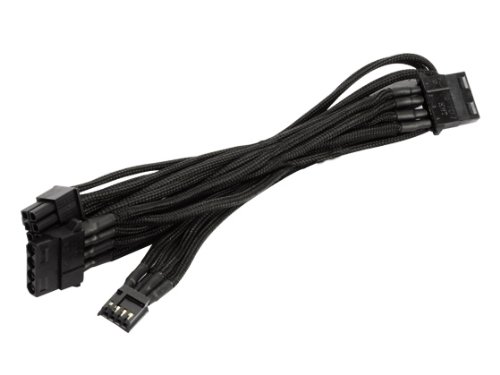 Silverstone Black Sleeved Psu Cable For Three 4-Pin Molex & One 4-Pin Floppy Adapter Pp06B-3Per10F #TOP30