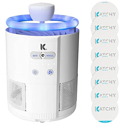 KATCHY Duo Indoor Fruit Fly Trap (White) & 8-Pack Refillable Glue Boards Cover