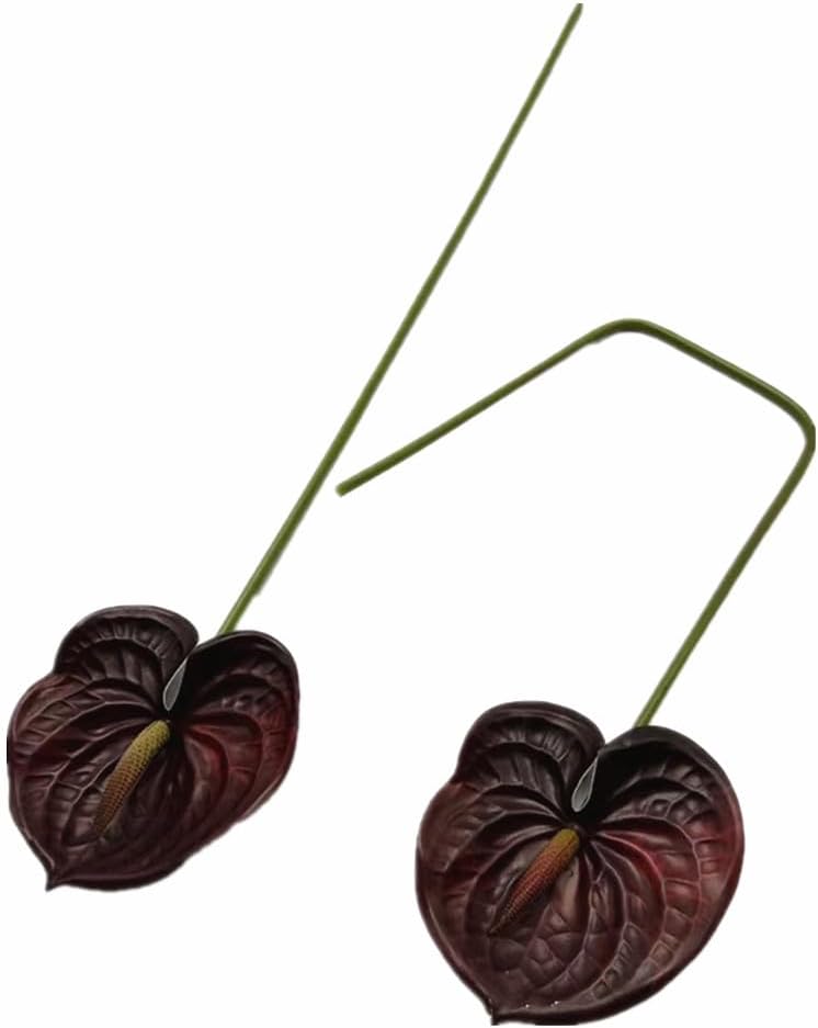 8pcs Artificial Anthurium Flowers Lifelike Fake Flower 5.5" Head for Table Centerpieces Bridal Wedding Festival Christmas Hotel Home Floral Decor (Burgundy)