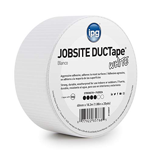 IPG 6720WHT JobSite DUCTape, Colored Duct Tape, 1.88" x 20 yd, White (Single Roll) #1