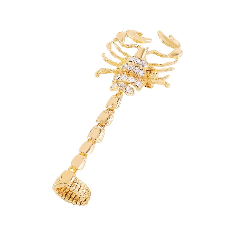 dsimple Women’s Scorpion Chain Ring Rhinestone Punk Style Adjustable Alloy Finger Ring Fashion Jewelry-picture-28