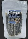 Snacks Meaty Snacks - Golosinas para perros 100 % naturales bajas en grasa envueltas en colágeno con palitos de pescado, 12,7 cm, 100 g