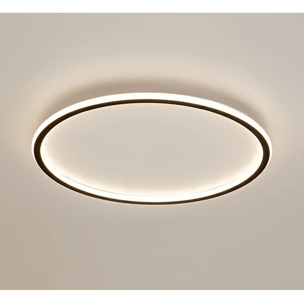 CENAP Flush Mount Ceiling Light Fixture Dimmable, 19.6 Inch 61W Modern Ceiling Lamp Black 3000K/4000K/6000K Flat Panel Light for Kitchen Island Bedroom LED Chandelier