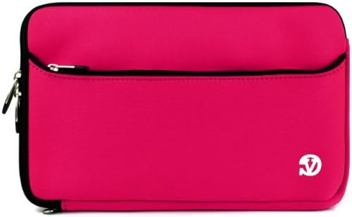 Pink Slim Protective Soft Neoprene Cover Carrying Case Sleeve with Extra Pocket, Airport Check Point Friendly, for Asus Eee Pad Slider Netbook Notebook 10.1 inch Screen