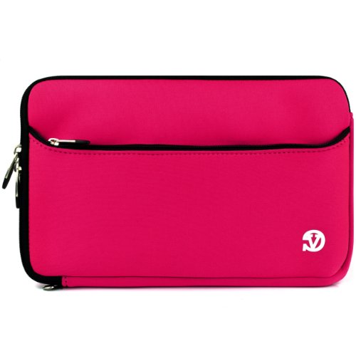 Pink Slim Protective Soft Neoprene Cover Carrying Case Sleeve With Extra Pocket, Airport Check Point Friendly, For Asus Eee Pad Slider Netbook Notebook 10.1 Inch Screen #TOP22