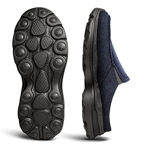 Bigant Men Slip-On Mules, Unisex Slippers Clogs Garden Shoes With Breathable Upper Supportive Sole(Mazarine-11) #TOP4