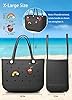 Strandtasche, Gummi-Tragetasche, wasserdichte Reisetasche für Damen, waschbare Tragetasche, Handtasche für Sport, Strand, Markt, Pool, Schwarz, X-Large, EVA #1
