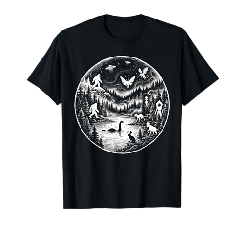 Cryptid Legends Moonlight Paranormal Folklore Mystery Art T-Shirt