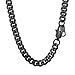 Produktbild PROSTEEL Herren Halskette Edelstahl 6MM Breite schwer Glieder Link Herren Hip-Hop Kette, 46CM lang, Schwarz