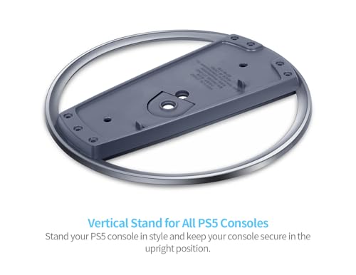 KOOWOD Vertical Stand for PS5 Consoles - PlayStation 30th Anniversary Limited Version Style Base Accessories for PS5 Slim Pro Console Disc and Digital (Gray) by KOOWOD - Image 3
