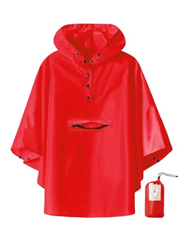 Image of SaphiRose Lightweight Kids Rain Poncho Jacket Waterproof Outwear Rain Coat