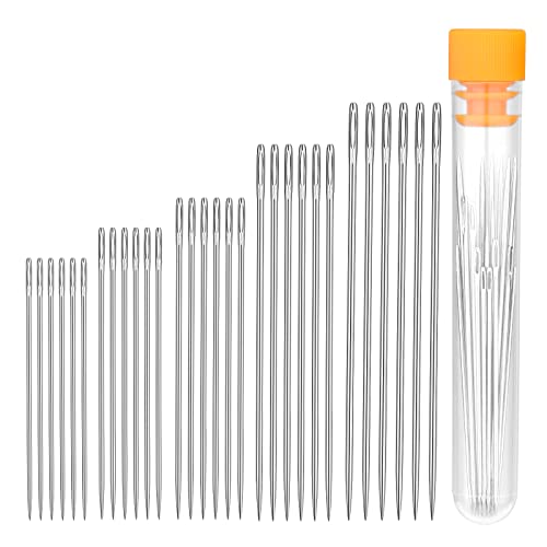30 aiguilles de couture PCS, 5 tailles de grandes aiguilles à l'oeil, grandes aiguilles de coutures oculaires avec bouteille d'aiguille, aiguilles en acier inoxydable pour la couture et l'artisanat Cover