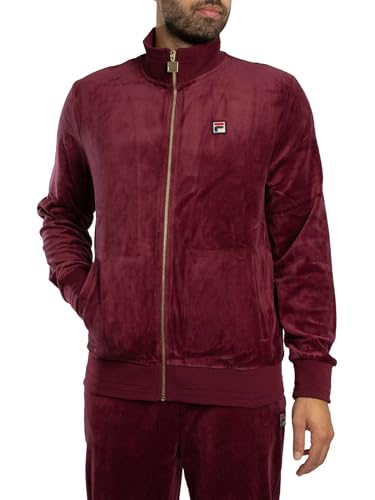 Image of Fila Men's Nero Velour Track Jacket, Fig, S