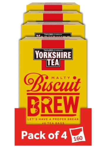 Yorkshire Tea Biscuit Brew Flavoured Tea Bags, 4 Boxes of 40 Tea Bags (Total 160 Bags)