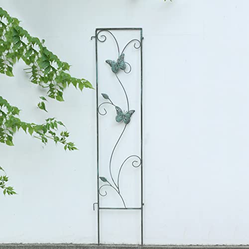 Treillis en métal vert vintage pour plantes grimpantes, support de clôture de jardin, arc, support de plantes pour fleurs et roses (taille : A)