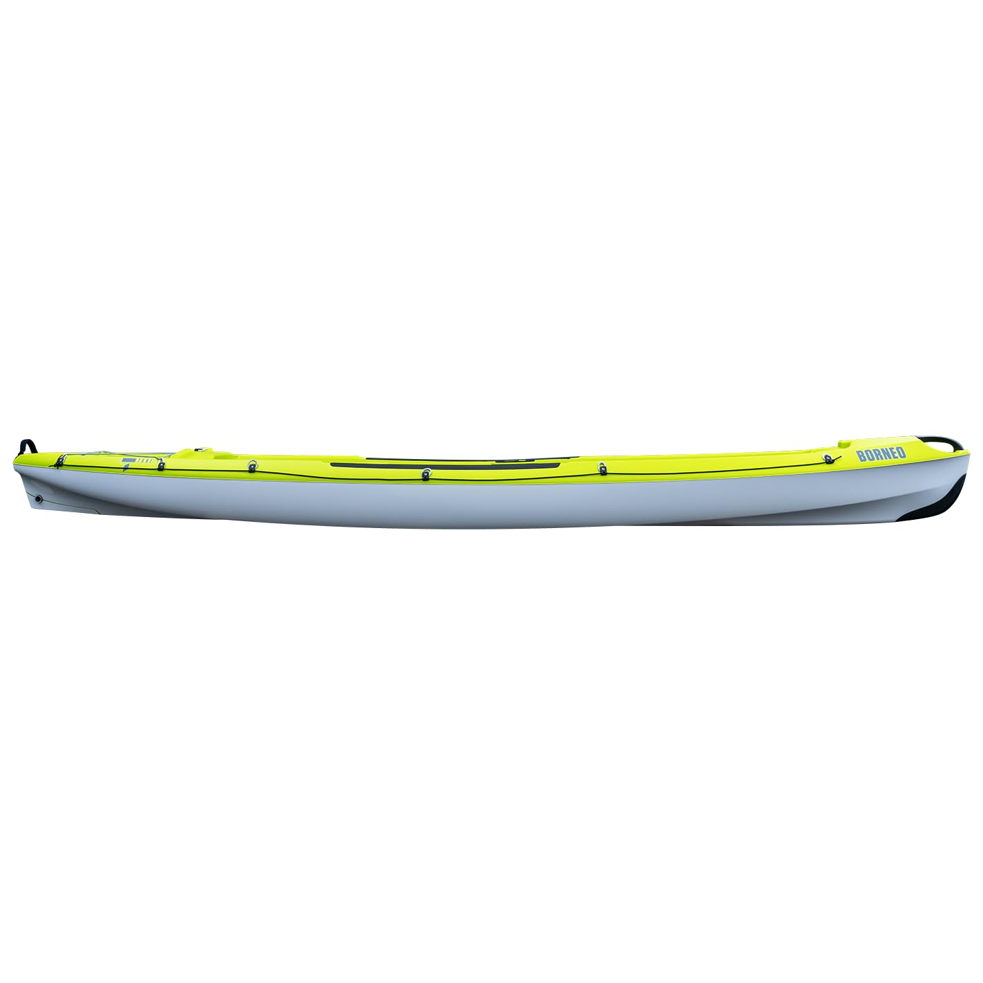 Canoa Rigida Borneo Pack Lime/Grey 112844 + 2 Pagaie Touring-1 Fissa + 2 Schienalini Standard TAHE / Bic Sport