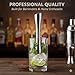 Stainless Steel Cocktail Muddler Bar Tool - 8 Inch Metal Drink Muddler for Mojito & Old Fashioned - Ergonomic Fruit Masher with Diamond Head for Bartender & Home Bar (Silver, Brushed Finish)