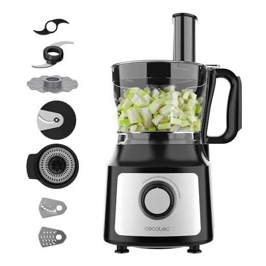 Cecotec Procesador de Alimentos Comino 1000. 1000 W, 2 Velocidades y Pulse, Bowl de 2 L y Jarra de 1,8 L, 3 Discos de Corte, Cuchilla para picar, Cuchilla para amasar, Exprimidor y Disco para Cremas