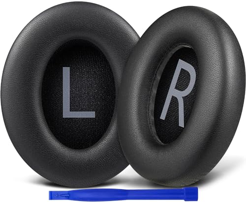 Image of SOULWIT Lambskin Replacement Earpads for Bose 700 (NC700) Wireless Headphones, Ear Pads Cushions with Softer Leather, High-Density Noise Cancelling Foam, Added Thickness - Black