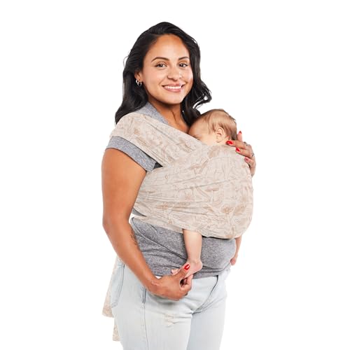 Image of Baby Tula Stretchy Tencel™ Baby Wrap Carrier – Soft Newborn & Infant Wrap Sling, Ergonomic Hands-Free Baby Carrier, Breathable & Adjustable, Eco-Friendly for 8–25 lbs - Woodlands