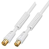 Anschlusskabel für Kabel-TV 10 Meter erenLINE® TV-Kabel, Antennenkabel; doppelt geschirmt; Kontakte vergoldet; 2X Ferrit Filter; für HD, UltraHD und 3D; Für einen störungsfreien Kabel Tv - Empfang