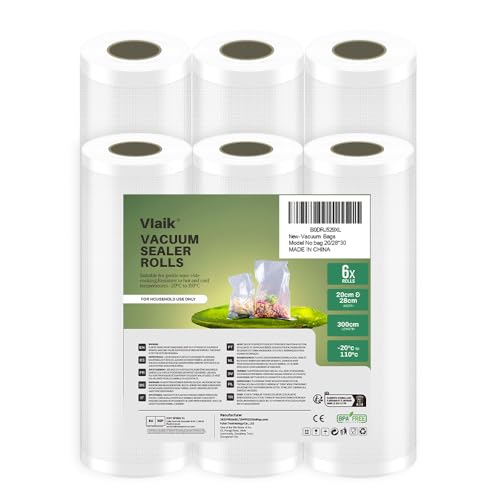Rollos Envasadora al Vacio, Bolsas de Vacio Para Alimentos Sin Bpa, 8'/11' X 120', Bolsa Vacio Alimentos Para Alimentos Resistentes a Desgarros, Aptas Para CoccióN al VacíO y ConservacióN