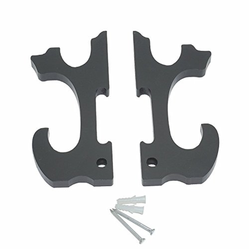 Eforlife 2/Set Sword Hook Wall Mount Samurai Sword Hanger Display Holder Adjustable For Katana Wakizashi Tanto Genji Sword Weapon Rack (2-Tier) #TOP5