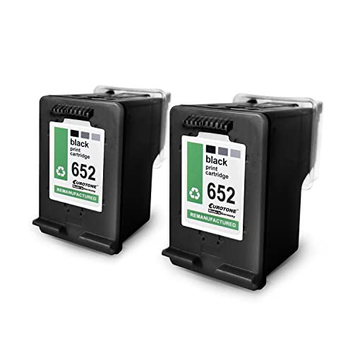 Cartouche HP 652 encre noire haute précision Eurotone lot de 2 pour DeskJet 3787