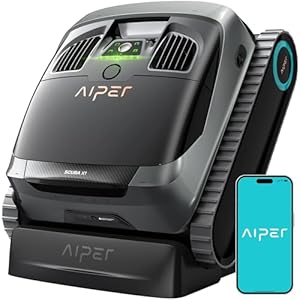 AIPER Scuba X1 Poolroboter mit App, 25200 LPH Mühelose Sauberkeit mit Doppel-Auslass, 3 μm Ultra-Feinfiltersystem, Horizontale Wasserlinienreinigung, Poolsauger Akku Ideal für Eingelassene Pools