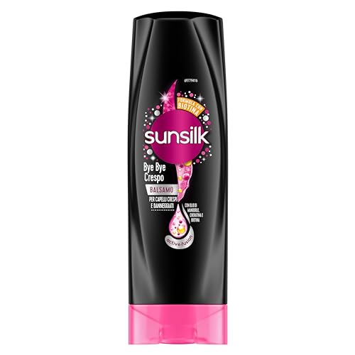 Sunsilk,Balsamo Bye Bye Crespo,Balsamo per Capelli Crespi,Dona Capelli Morbidi,Visibilmente Sani e Luminosi,Formula Active Fusion Arricchita con Olio di Macadamia,Elastina e Biotina,200 ml,1 item