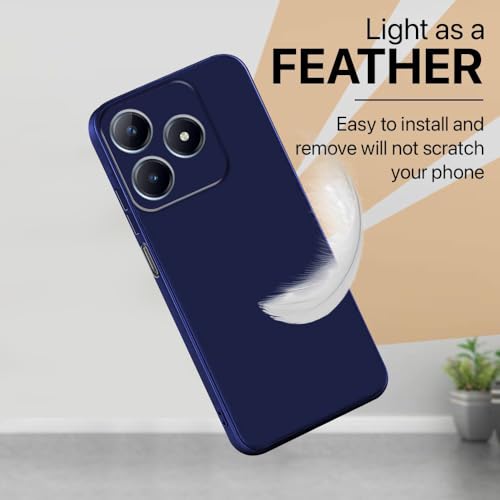 Image of Back Cover for Realme C63 4G / Narzo N63 4G | Full Camera Protection | Premium Liquid Silicon Case | Flexible Bumper Case for Realme C63 4G / Narzo N63 4G (Dark Blue)