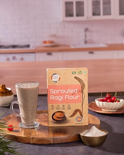 Image of Organic Wisdom-Back to Roots Sprouted Ragi Atta (Flour)|100% Natural Finger Millet | Gluten Free & Stone -grounded Nachni (Kelvaragu) atta|Rich in Calcium & Iron (400g)