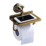 Rozin Wall Mounted Multifunctional Toilet Paper Holder Antique Brass