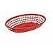 Winco PFB-10R, 9-1/2" x 5" x 2" Red Plastic Oval Bread and Fruit Basket Platter, Tabletop Serving Display Snacks Baskets, 1 Dozen Pack