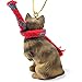 Conversation Concepts Tabby Cat Tiny Miniature One Christmas Ornament Brown Shorthaired - Delightful! - Made with Plastic
