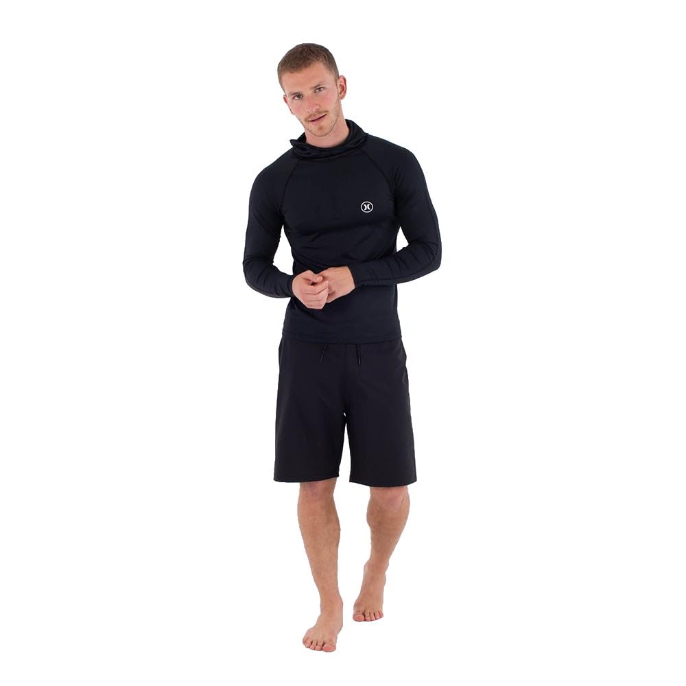 Hurley Men's Long-Sleeved Surf Lycra - Icon Hooded T-Shirt Uomo