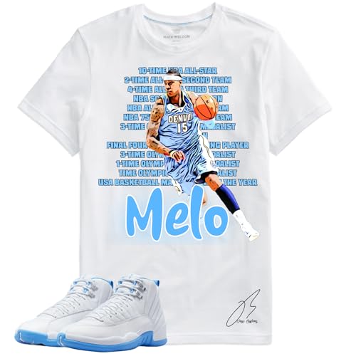 Shirt To Match Jordan 12 MELO/University Blue, 23 Sneaker Graphic Tee, Best Gift, Birthday, Mens Clothing