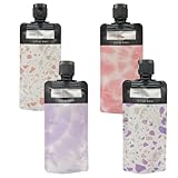 4 Piezas Botellas de Viaje para Artículos de Aseo, 90ml Bolsa de Apretón Rellenables, Contenedores de Viaje a Prueba de Fugas, Bolsas Vacías para Champú, Acondicionador, Loción y Más (B)