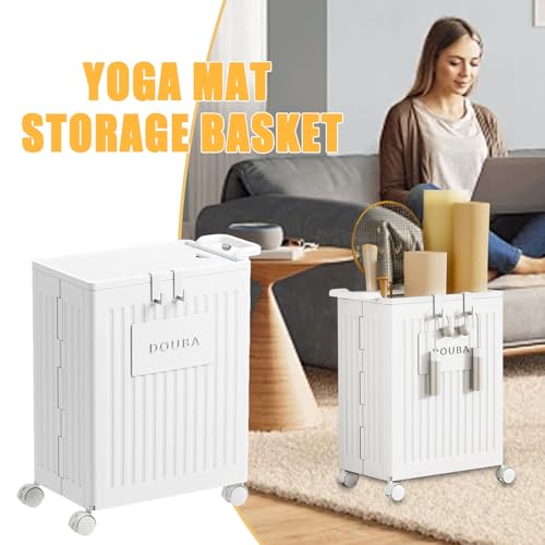 Support tapis de yoga à roulettes amovibles pour optimiser l'espace - 5