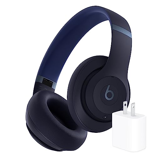 Image of Beats Studio Pro Bluetooth Noise Cancelling Headphones with Apple 20W USB-C Power Adapter - Navy