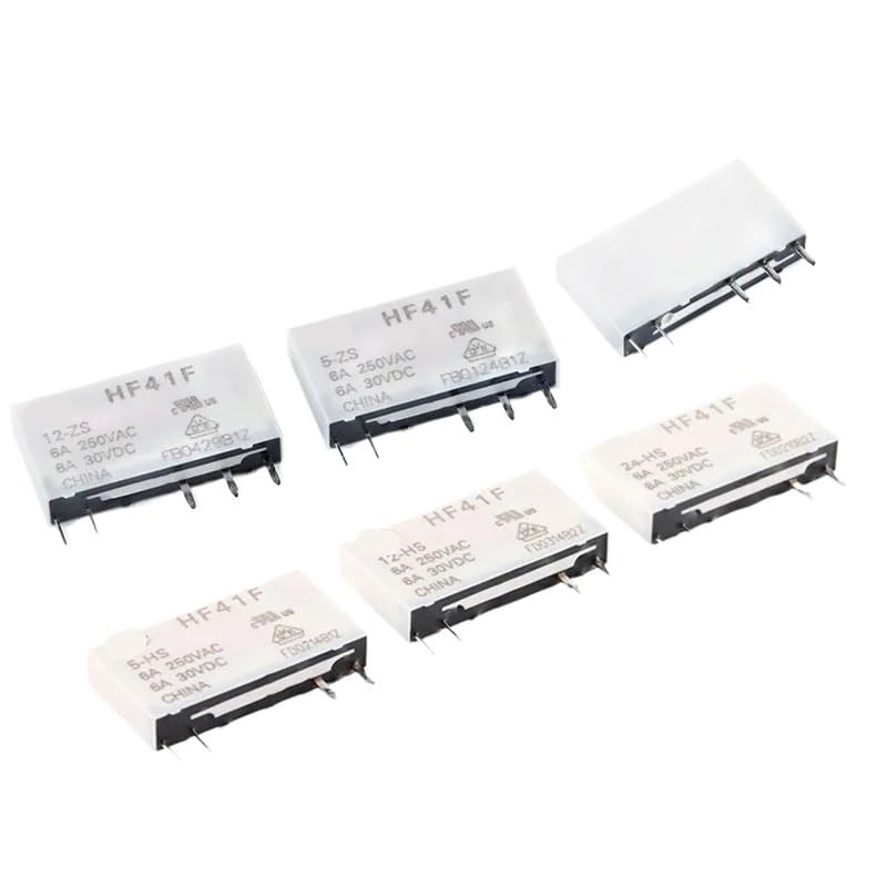 10Pcs HF41F-24-ZS HF41F-12-ZS HF41F-5-ZS HF41F-5-HS HF41F-12-HS HF41F-24-HS Industrial Relay Subminiature Power Relay 41F HF41F NWPNLXEA(12-HS)